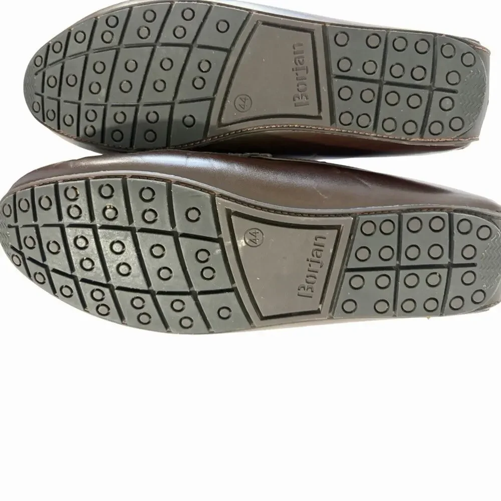 Dejavu Mens US 10.5 Brown Faux Leather Slip On Loafer Round Toe Woven